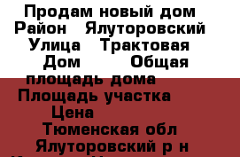 Продам новый дом › Район ­ Ялуторовский › Улица ­ Трактовая › Дом ­ 64 › Общая площадь дома ­ 116 › Площадь участка ­ 22 › Цена ­ 4 800 000 - Тюменская обл., Ялуторовский р-н, Киево с. Недвижимость » Дома, коттеджи, дачи продажа   . Тюменская обл.